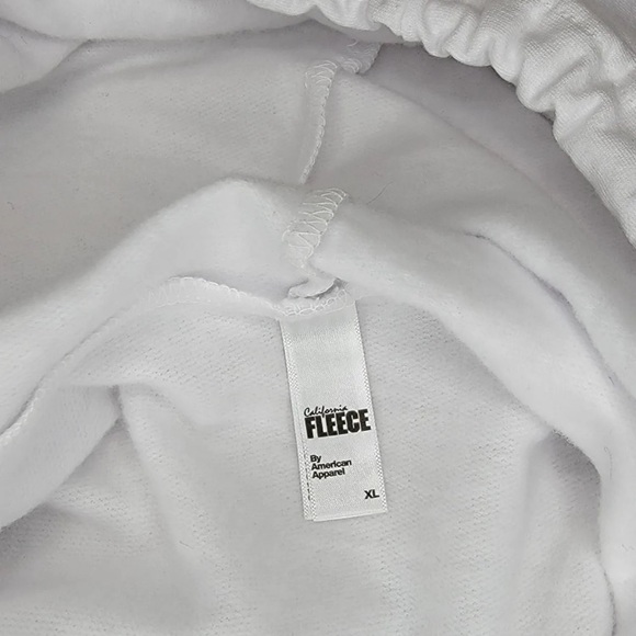 California Fleece by American Apparel Mens White Hoodie $ 'MULAH' Size XL - NEW - Picture 6 of 8